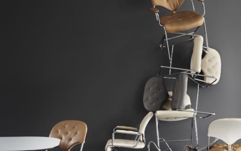 Sam fauteuil chrome naturale camel