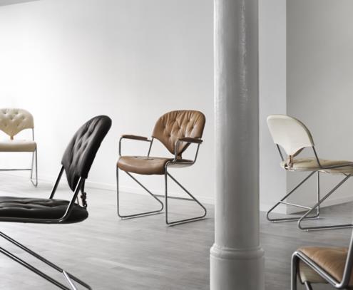 Sam chaise chrome naturale noire